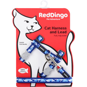 RD Camo Blue Cat Harness & Lead