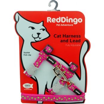 RD Star Hot Pink Cat Harness & Lead