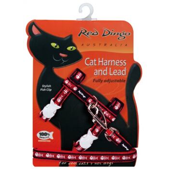 RD Fish Bone Red Harness & Lead