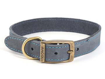 Ancol Timeberwolf Leather Blue Collar