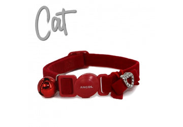 Ancol Velvet Red Cat Collar