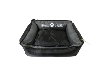 Paw Prints Black Waterproof Bed