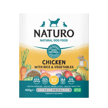 Naturo Adult Dog Chicken with Rice &  Vegetables Trays 400g