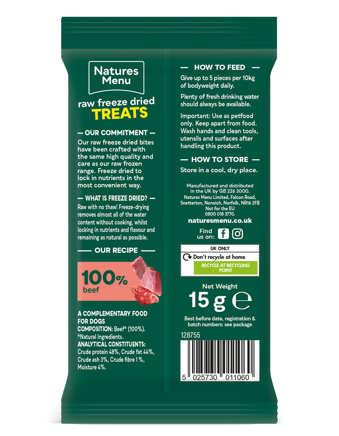 Natures Menu Raw Freeze Dried Treats Beef