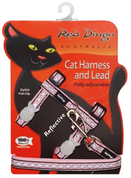 RD Pink Fish Ref Cat Harness & Lead